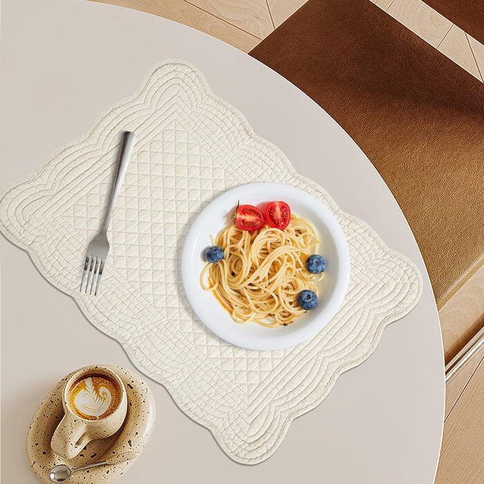 Набори підставки під тарілки MABOZOO, 6 шт, 100% бавовна, миючі, для кухні та обіднього столу, прямокутні, льон