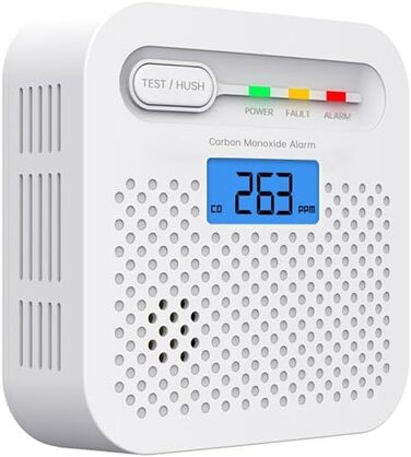 Детектор чадного газу CO з цифровим дисплеєм, портативний, для дому, авто, офісу, ресторану, готелю, кухні, подорожей