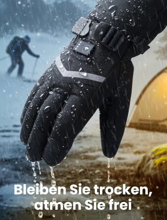 Гріючі рукавиці для чоловіків та жінок, акумуляторні, 3200mAh, з підтримкою сенсорного екрану, водонепроникні та вітронепроникні, для катання на лижах та активного відпочинку взимку (L)