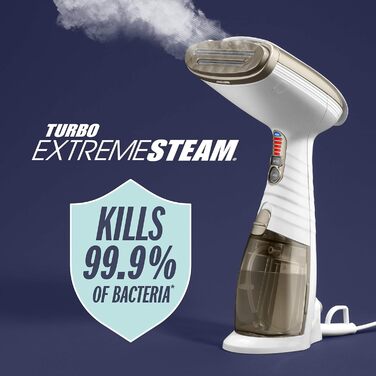 Гладкий Conair Turbo ExtremeSteam, 5 налаштувань, 25 г/хв, 3 насадки, білий/бежевий (США)