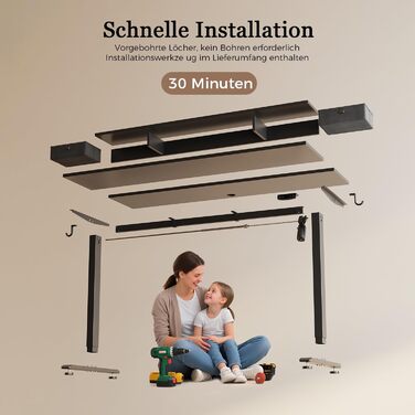 Регульований за висотою стіл Klicelor з двома ящиками, електричний, для офісу та дому, 160 x 60 см