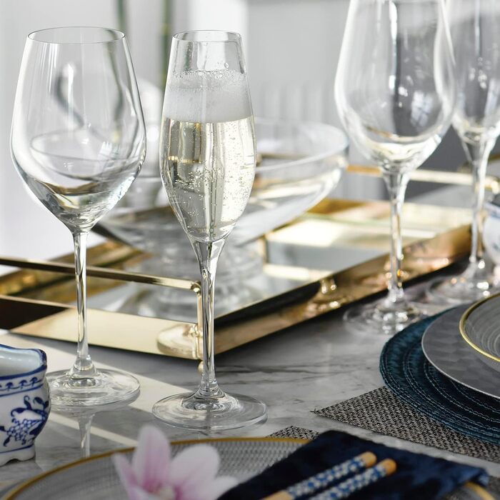 Набір келихів для шампанського KROSNO Champagnergläser Set (6 шт.) 210 мл, Splendour, скло без свинцю, елегантний дизайн, для шампанського, просекко та святкових заходів