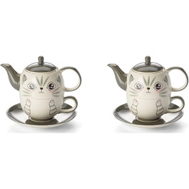 Х НОВИЙ чай teemando для одного набору 'Feli керамічний, 4 предмети горщик 0,4 л, чашка 0,2 л 2 TFO, 2 шт., 2