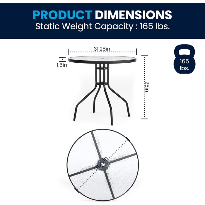 Садовий набір меблів Flash Furniture Nantucket 6 предметів коричневий: стіл, парасоля та 4 складані стільці (чорні)