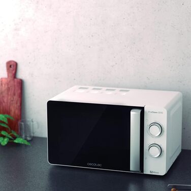 Мікрохвильова піч ProClean 3010, 20 літрів, покриття Ready2Clean, 700 Вт, 6 функцій, таймер 30 хв, режим розморожування, білий колір