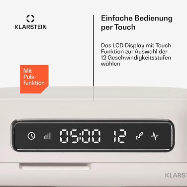 Кухонна машина Klarstein Chiara 1600W з чашею 5L з нержавіючої сталі, 12 швидкостей, LCD-сенсорний дисплей, тиха робота ≤72 dB, набір для випічки, що підходить для миття в посудомийній машині, корпус з алюмінію методом лиття під тиском