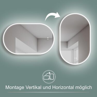 Дзеркало для ванної кімнати HOKO круглої форми 80 см з підсвічуванням, антизапарюванням, рамкою, сенсорним вимикачем з пам'яттю та регулюванням кольору світла (2700-6500K)