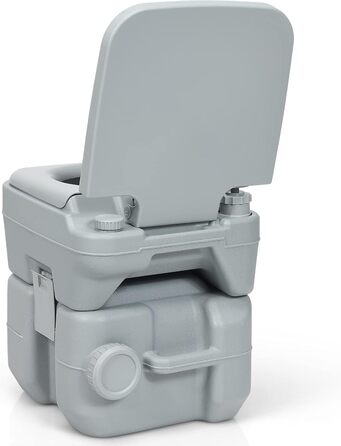 Туалет для кемпінгу DREAMADE 20L з баками для брудної та чистої води, мобільний туалет для дому, кемпінгу, трекінгу, до 200 кг, з промиванням