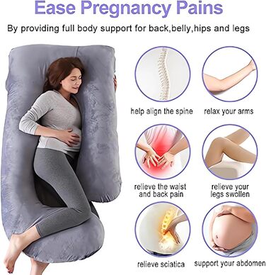 Подушка для вагітних U-подібної форми, тілоподібна подушка для сну, підтримка спини, стегон, ніг та живота