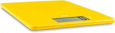 Цифрові кухонні ваги ADE KE 1800-3 Leonie (електронні ваги для кухні та домашнього господарства, надзвичайно плоскі, точне зважування до 5 кг, функція зважування) (жовтий)
