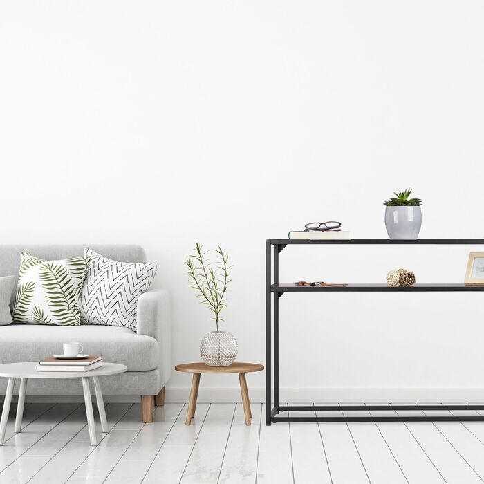 Чорний консольний столик Relaxdays з скляною стільницею