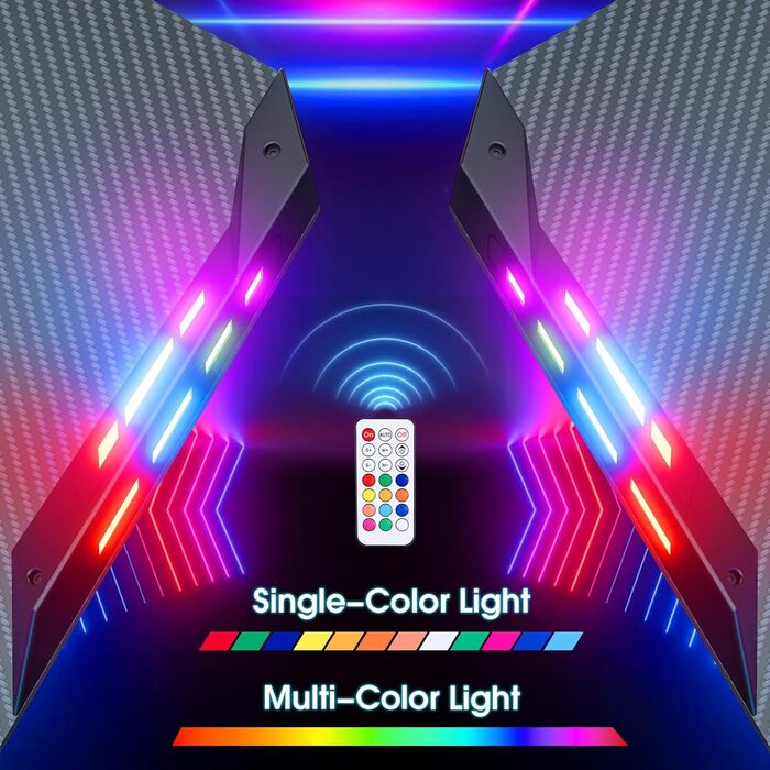 Ігровий стіл Himimi 160x70 см з LED підсвічуванням, стіл для ПК з карбоновою поверхнею, стіл геймера з органайзером для кабелів, тримачем для напоїв та гачком для навушників (Чорний)