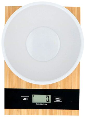 Цифрові кухонні ваги Alpina - Автоматичне відключення - Функція тарування - До 5 кг - Бамбук
