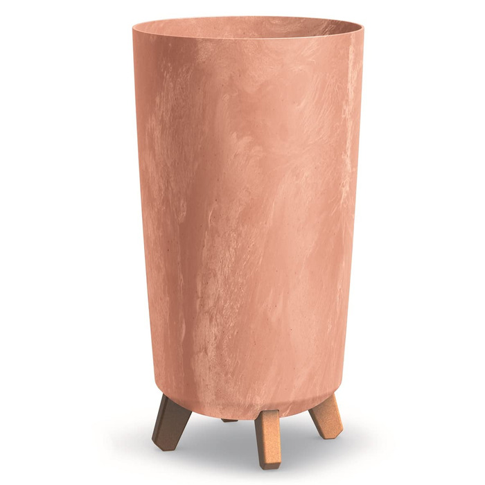 Плантатор BirnePower Gracia Slim 44,5 см – сучасний горщик для квітів з ніжками, бетонної текстури, стійкий до УФ-випромінювання та погодних умов, елегантний кашпо для балкона, саду, інтер'єру – антрацит (висота 36,5 см, теракота, бетон)