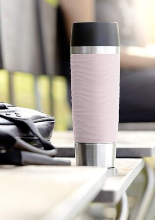 Термокружка EMSA Wave Design N2011900, 0,5 л, рожева, з клапаном, 6 годин гаряча/12 годин холодна