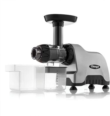 Omega CNC80S: компактний універсальний шнековий соковичавник, горизонтальний, пластик, сріблястий