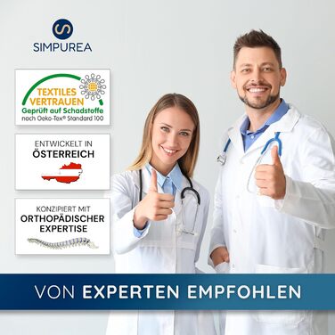 Ортопедична подушка для сидіння SIMPUREA® 'Коала' - з антиковзким велюровим покриттям - ідеальна для офісу, авто та дому - сприяє здоровій поставі та комфорту, знімає навантаження з куприка - середній розмір (60-120 кг) Чорний