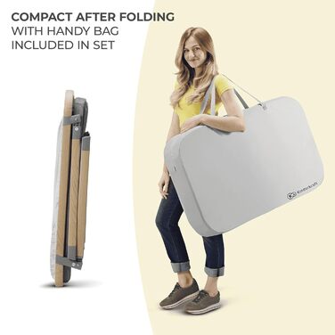 Дитяче ліжко-манеж Kinderkraft SOFI 4 в 1 - сірий, манеж для малюків, туристичне ліжко, ліжко з бічними бортиками, функція бігуна, сучасний дизайн, компактний у складеному стані