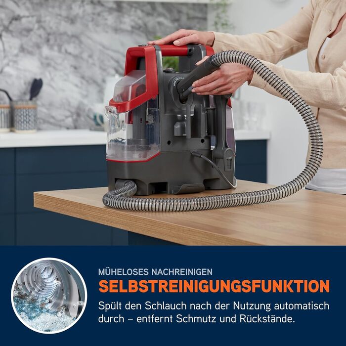 Vax SpotWash Duo: Портативний відпарювач для килимів та м'яких меблів з насадкою для тварин, аксесуари для щоденного прибирання, для різних поверхонь, з розчином для чищення (Spotwash EU)