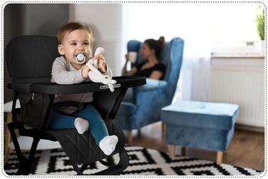 Дитячий стільчик для годування RicoKids - зручний та безпечний стільчик для малюків 6-36 місяців, чорний