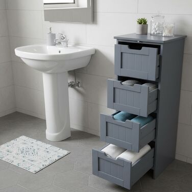 Шафка для ванної кімнати Relaxdays з 4 висувними ящиками