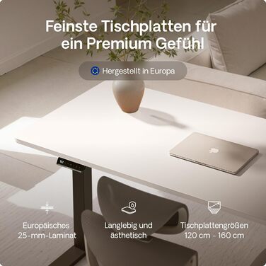 Стол підняття Desktronic Homeone 160x80 см – електричний з USB-портами, чорно-білий