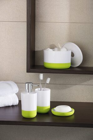 Косметичне відро Spirella Design, педальне відро Moji для ванної кімнати з поворотною кришкою, відро для сміття з поворотною кришкою, 5 літрів, з силіконовим дном, білий /(сірий)