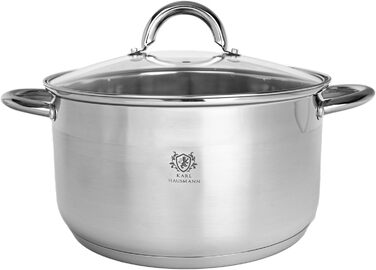 Німецький каструля з нержавіючої сталі 5л з кришкою Ø24 см - для всіх типів плит (індукція)