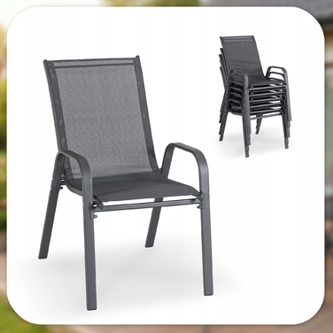 Комплект садових меблів MEBEL ELITE, сірий текстиль, 7 предметів