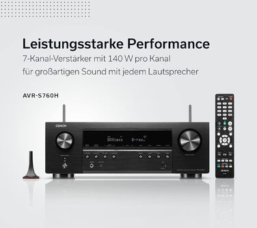 Канальний AV-ресивер Denon AVR-S760H, Dolby Atmos, DTSX, 8K HDMI, Bluetooth, Wi-Fi, HEOS, Alexa, 7.2-