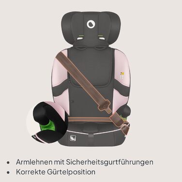 Автокрісло Lionelo Billy i-Size 76-150 см (15 міс - 12 років), R129, ISOFIX, Top Tether, 5-точковий ремінь, бічний захист (Рожеве)