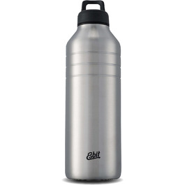 Пляшка для води Esbit Majoris - Пляшка для води з нержавіючої сталі з практичною кришкою-петлею - 1380 мл з нержавіючої сталі срібла 1,38 л