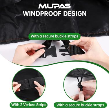 Водонепроникний чохол для садово-патіо меблів 420D Oxford, 180x120x74 см (чорний)