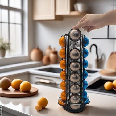 Тримач для капсул Vertuo MaxMiuly (35 шт), обертається, для зберігання капсул кави Vertuo, сумісний з Nespresso (Чорний)