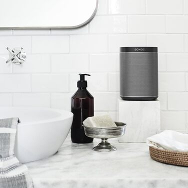 Sonos Play:1 розумна колонка, чорна – компактна та потужна Wi-Fi акустика для безмежного музичного стрімінгу, вологостійка мультирум колонка
