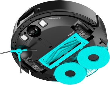 Робот-пилосос та робот-мийник Cecotec Conga M100 з ШІ та керуванням через додаток. Потужність всмоктування 20000Pa, штучний інтелект, силіконова щітка Anti-Tangle, обертові мопи, автономність до 220 м²