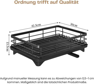 Сушарка для посуду з нержавіючої сталі 2-ярусна Abtropfgestell: компактна, з піддоном, тримачем для столових приладів, 360° вилив