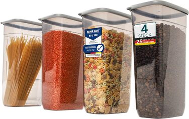 Набір банок для зберігання uandu з 4 3.25 л герметична кухня з коробкою для зберігання без вмісту BPA кухонний органайзер контейнери для зберігання зберігання спагетті