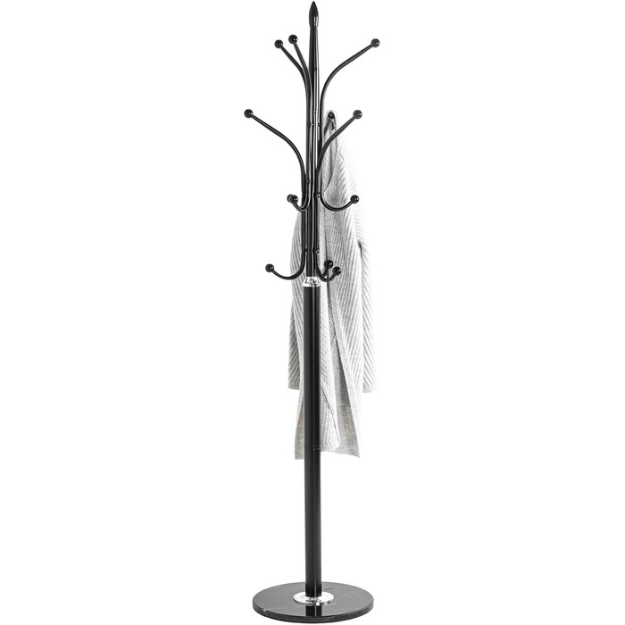 Вішалка для одягу HAKU Möbel, хром, чорний, мармур, метал, 179x40 см, сучасний стиль