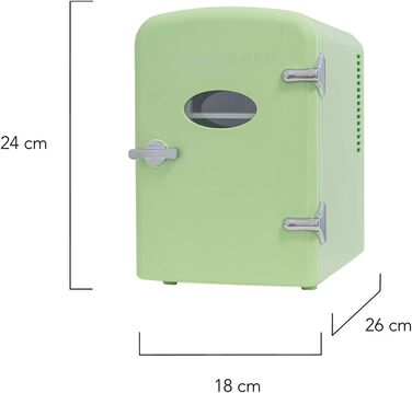 Міні-холодильник Flamingueo Mini 4L: 12V/220V, охолодження та нагрівання, зелений колір