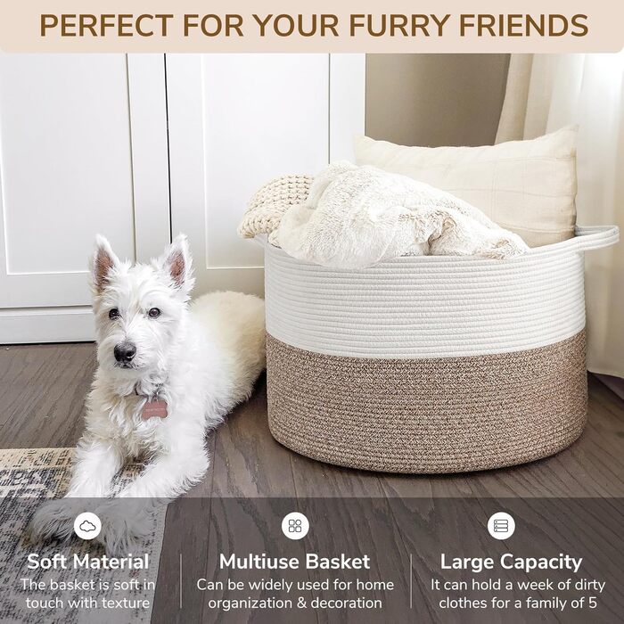 Корзина для зберігання TIMEYARD, корзина для дитячої кімнати, велика корзина для білизни, корзина для ялинки, корзина для ковдр та іграшок, плетена корзина, 55x35 см, оливковий колір