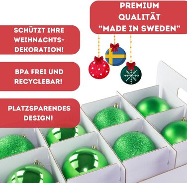 Коробка для зберігання новорічних кулі та прикрас | 47 літрів | Без BPA | Червона компактна коробка