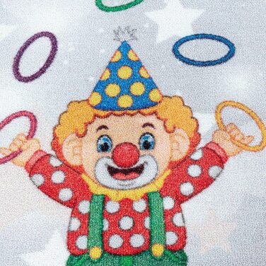 Домашній дитячий килим з коротким ворсом, килим для дитячої кімнати, ігровий килим, цирковий клоун, лев, синій, колір розмір (80x120 см, сірий)