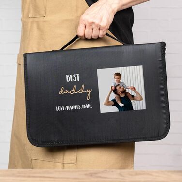 Wanapix Персоналізований набір для барбекю | 6 аксесуарів (2 ножі, заточувач, ніж для нарізання, щипці, бамбукова дошка) | Найкращий тато