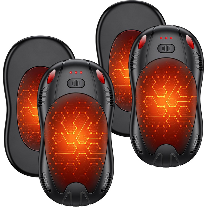 Електричні грілки для рук FANDLISS 10000mAh, 2 шт., з двостороннім нагрівом, USB, 3 режими, для кемпінгу та активного відпочинку