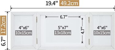 Біла рамка для фотографій Afuly, 3 зображення для фотографій 10x15 і 13x18 см, кілька дерев'яних фоторамок для колажів