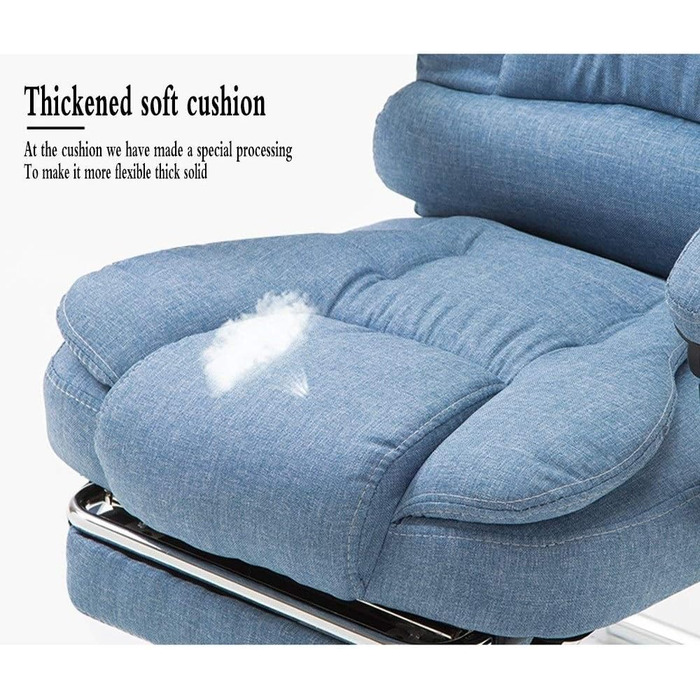 Офісне крісло WHOJA з регулюванням спинки 155° та підлокітниками, матеріал - тканина, максимальне навантаження 200 кг, 3 кольори (блакитний)