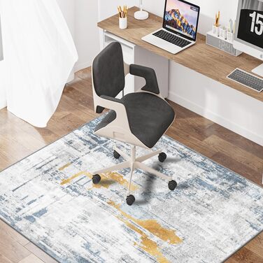 Захисна килимок під офісний стілець WTHYGB для захисту підлоги (90x120 см, синьо-жовтий)