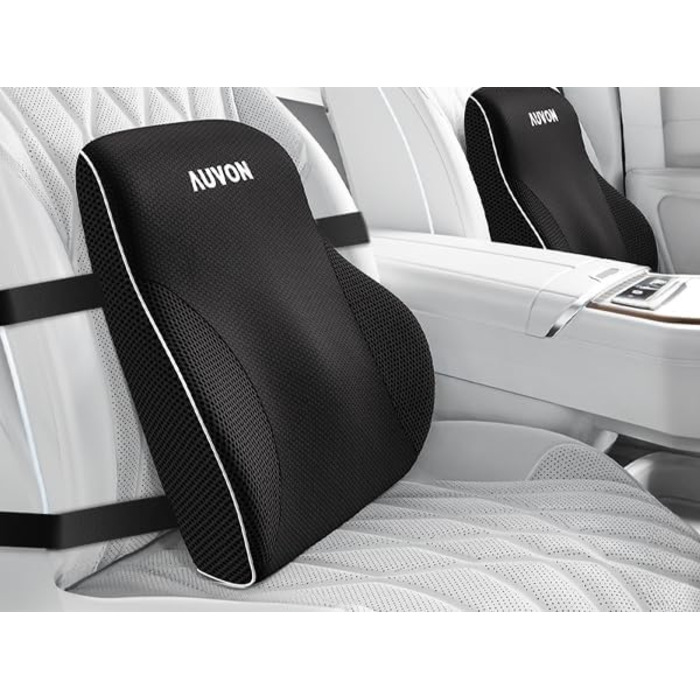 Подушка для попереку AUVON для автомобіля та офісного крісла, підтримка поперекового відділу, покращення постави, піна з пам'яті