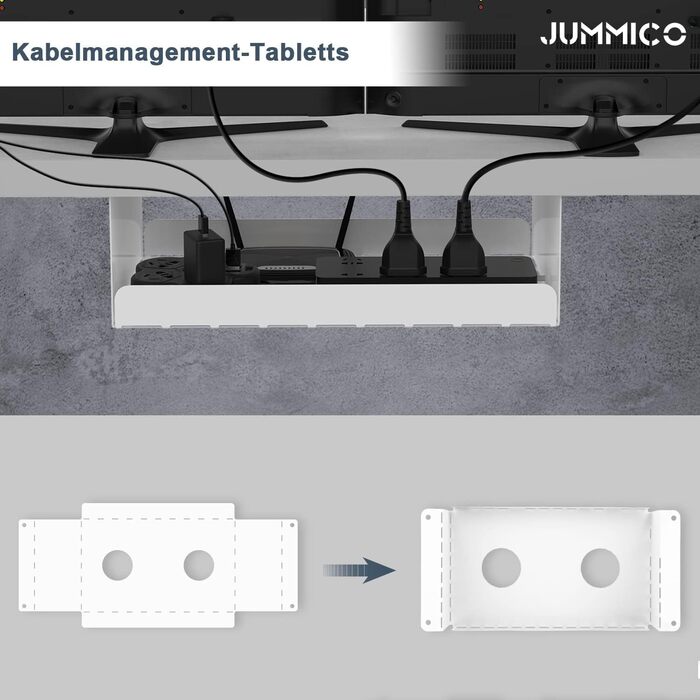 Електричний стіл JUMMICO з регулюванням висоти та бездротовою зарядною станцією, USB, 160x80 см, світло-сірий